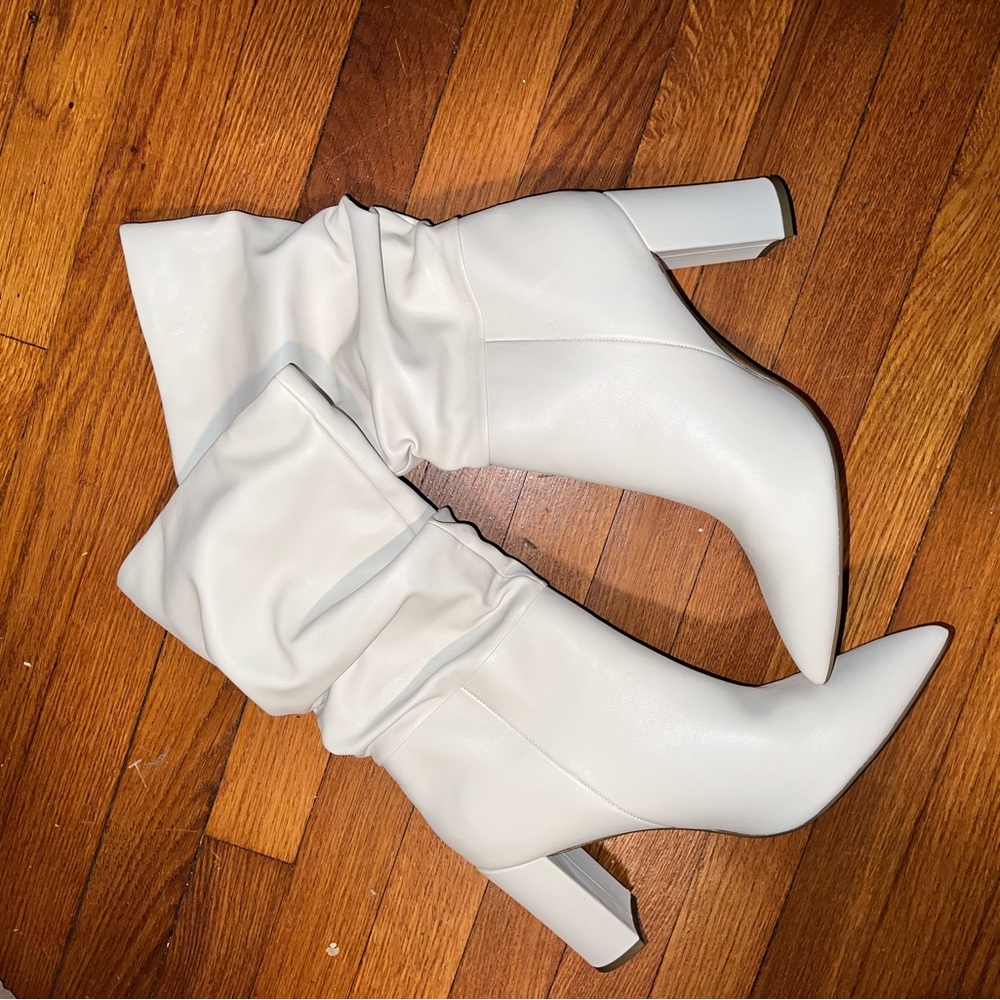 Cream Slouch Boots